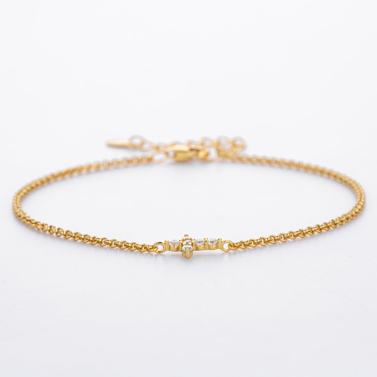S925 Sterling Silver Cross Bracelet with Zirconia