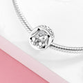 S925 Sterling Silver Inlaid Zirconium Cute Puppy Beaded Pendant