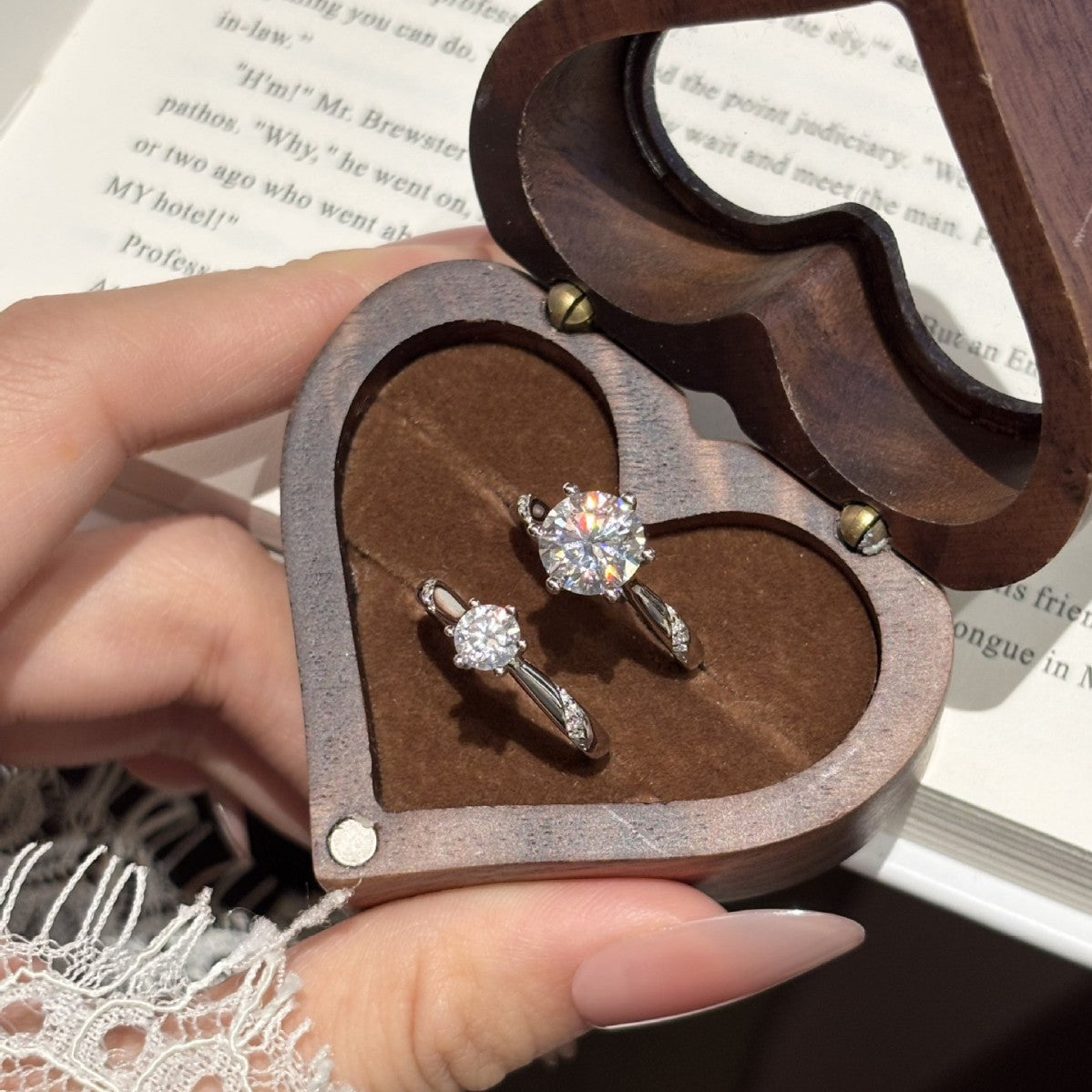 S925 Sterling Silver Six-Prong Moissanite Ring