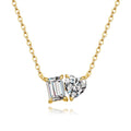 Toi et Moi Moissanite Necklace in 925 Sterling Silver