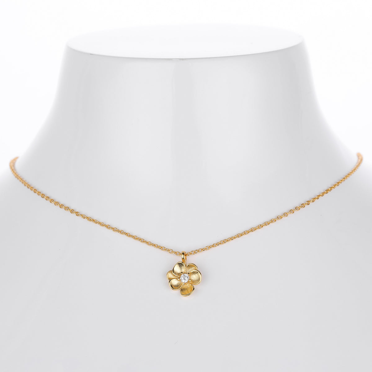 S925 Sterling Silver Flower Necklace