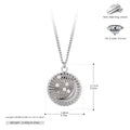 S925 Sterling Silver Star and Moon Pendant Zircon Necklace