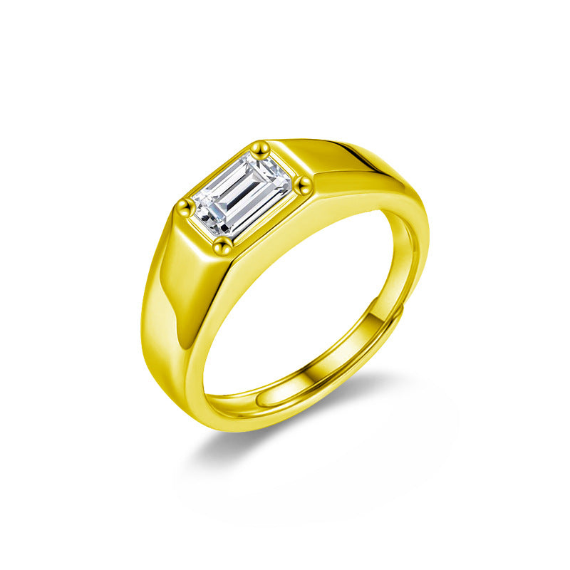 S925 Sterling Silver Moissanite Simple Ring