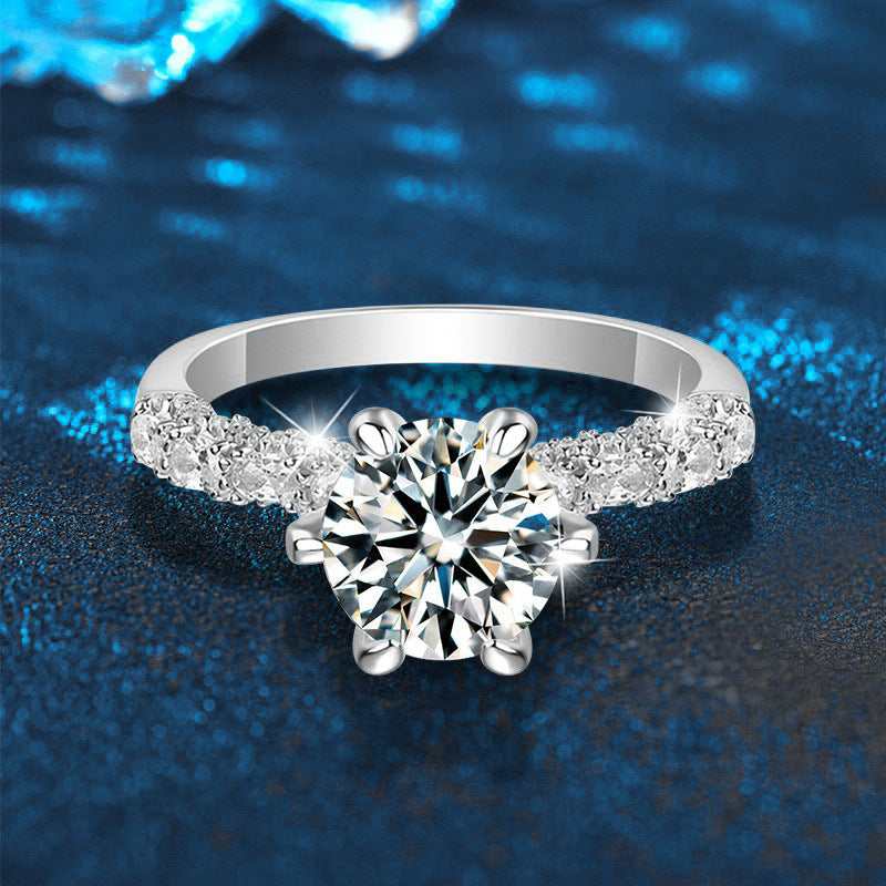 S925 Sterling Silver Full Eternity Moissanite Ring