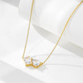 S925 Sterling Silver Pear-Shaped Square Zircon Pendant Necklace