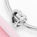 S925 Sterling Silver Loving Heart Infinite Knot Beaded Pendant
