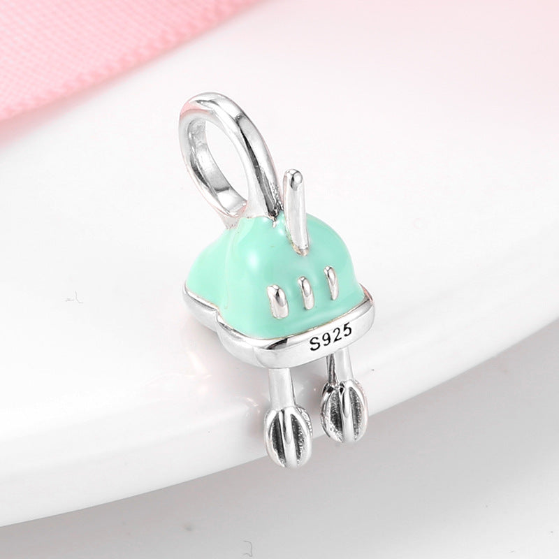 S925 Sterling Silver Cartoon Eggbeater Pendant
