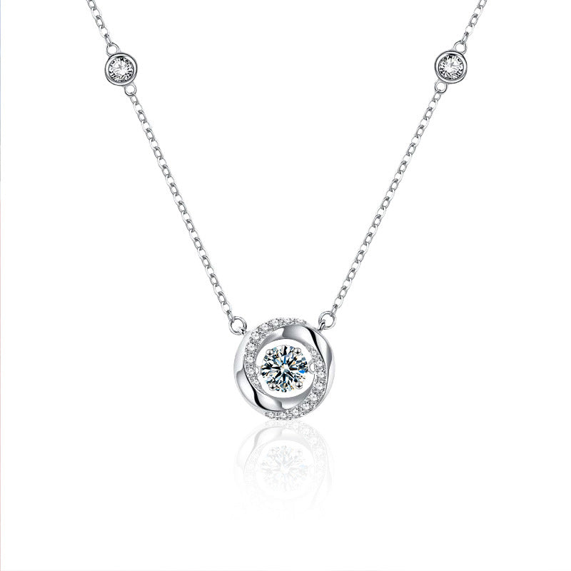 S925 Sterling Silver Mobius Moissanite Necklace