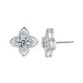 S925 Sterling Silver Simple Four-Leaf Clover Earrings with Moissanite
