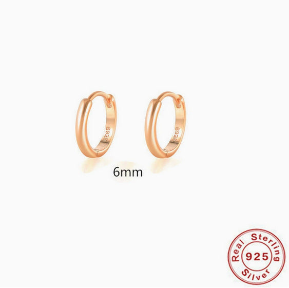 S925 Sterling Silver Geometric Hoop Earrings