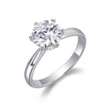 S925 Sterling Silver Six-Prong Moissanite Solid Band Ring