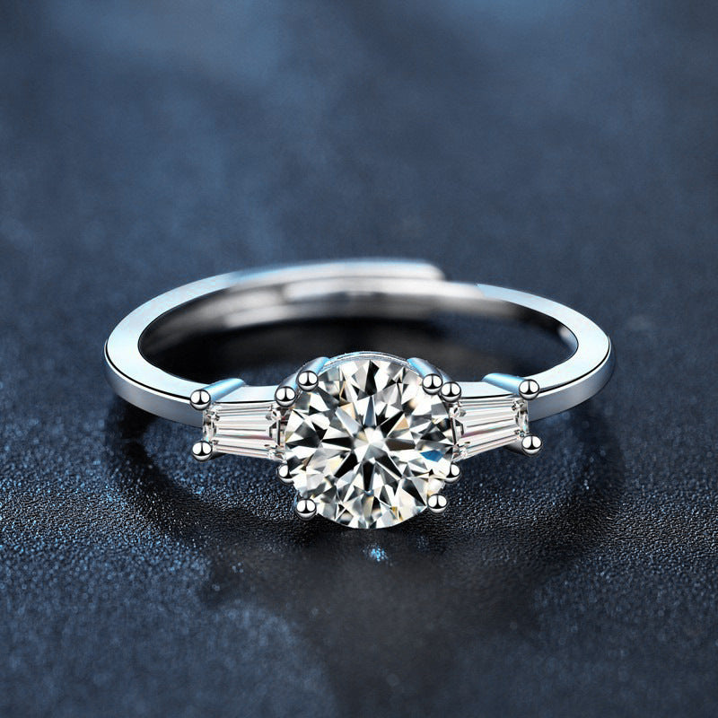 S925 Sterling Silver Classic Moissanite Ring