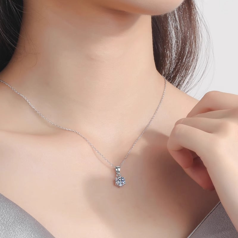 S925 Sterling Silver Moissanite True Love Forever Necklace