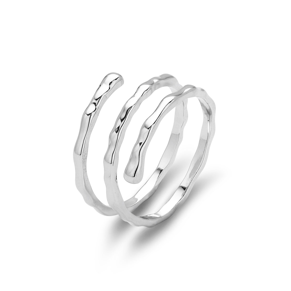 S925 sterling silver ring with multi-layered pleats