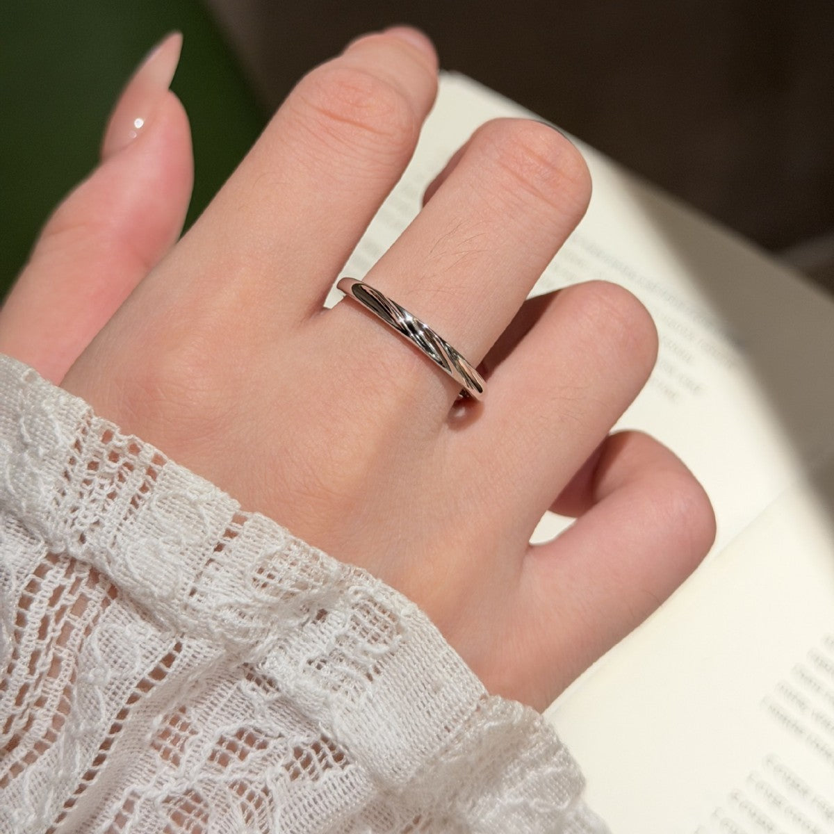 S925 Sterling Silver Möbius Strip Couple's Rings