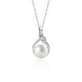 S925 Sterling Silver Moissanite Streamer Pearl Pendant Necklace