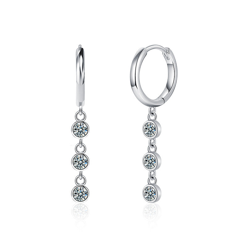 Moissanite Tassel Earrings – 925 Sterling Silver