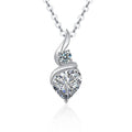 S925 Sterling Silver Heart-Shaped Moissanite Pendant Necklace