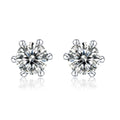 S925 Silver Six-Prong Moissanite Stud Earrings