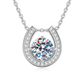 S925 Sterling Silver Moissanite Horseshoe Pendant Necklace