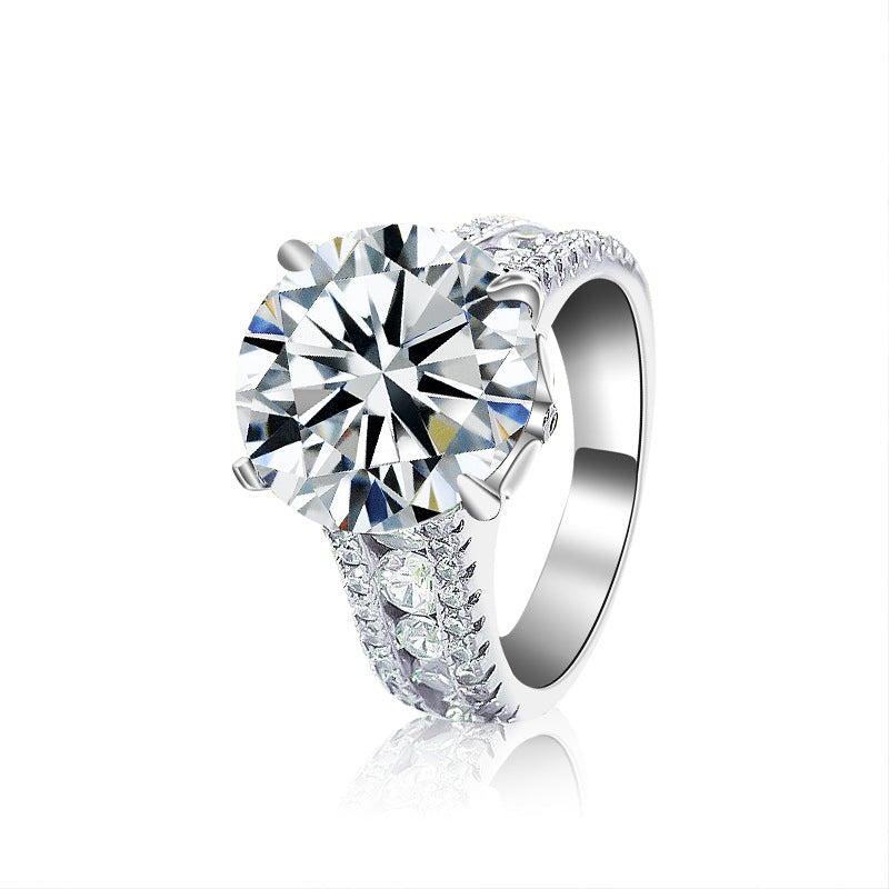 S925 Sterling Silver 10 Karat Bow Diamond Moissanite Ring 