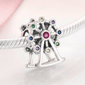 S925 Sterling Silver Beads Creative Amusement Ferris Wheel Zircon Pendant