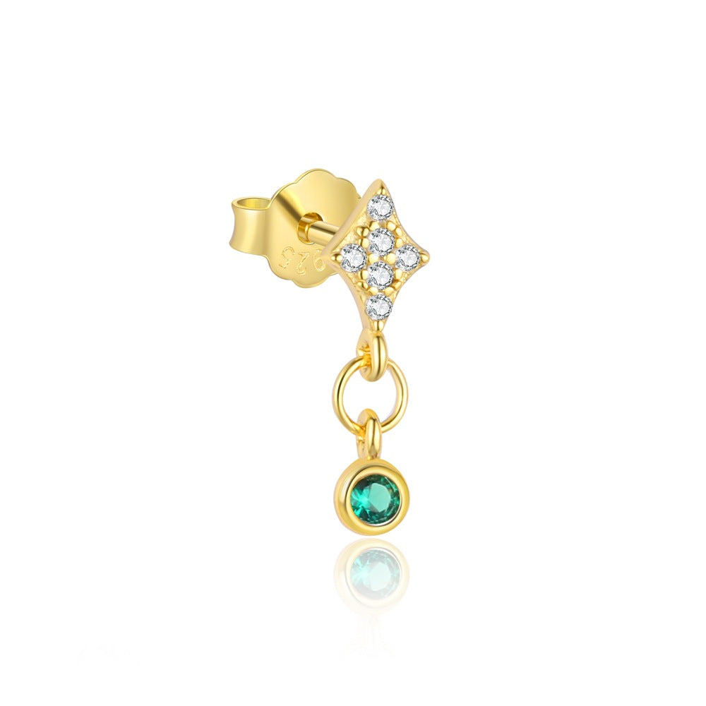 S925 Sterling Silver Zircon Stud Earrings