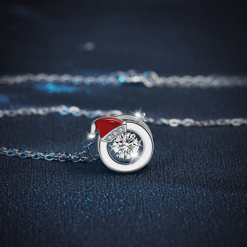 S925 Sterling Silver Moissanite Christmas Necklace
