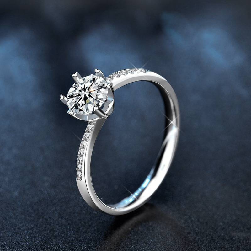 S925 Sterling Silver Six-Pointed Star Snowflake Moissanite Ring