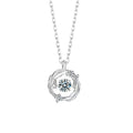 S925 Sterling Silver Feather Moissanite Pendant Necklace