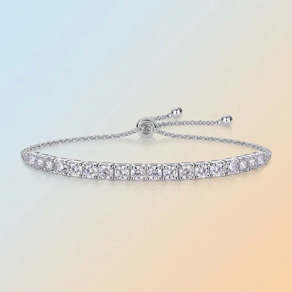 925 Silver Moissanite Tennis Bracelet