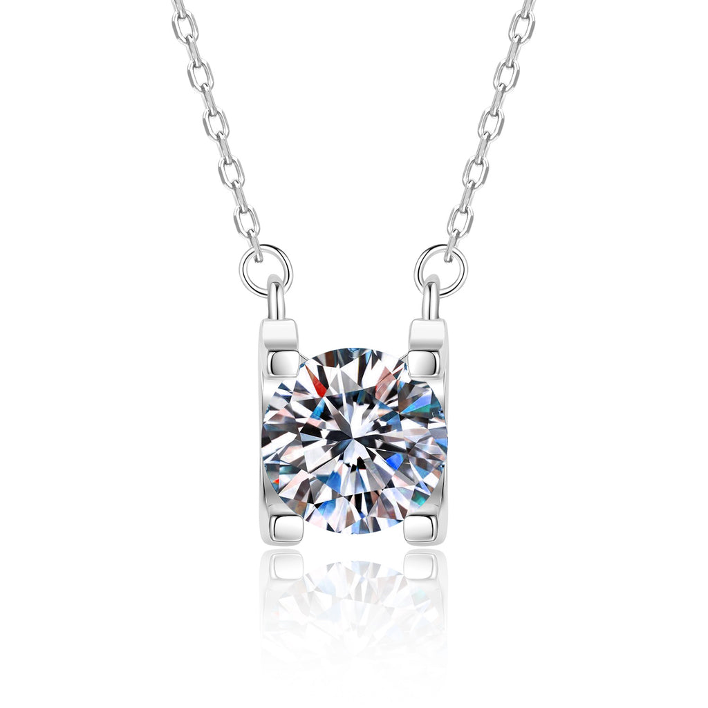S925 Sterling Silver Moissanite "Bull Head" Pendant Necklace