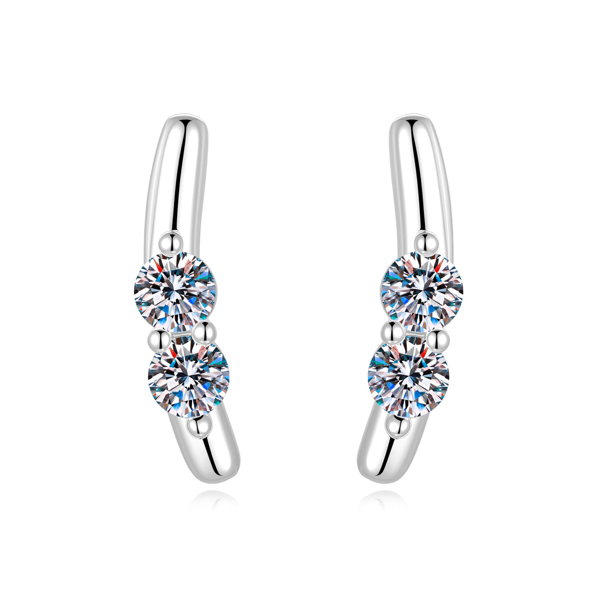 S925 Sterling Silver Moissanite Stud Earrings