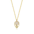 S925 Sterling Silver Halloween Skull Pendant Necklace