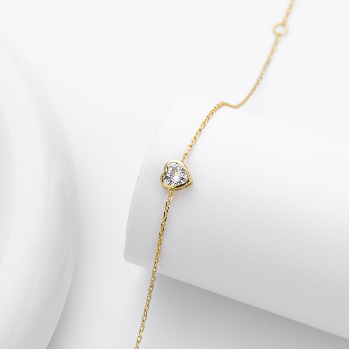S925 Sterling Silver Zircon Heart Bracelet