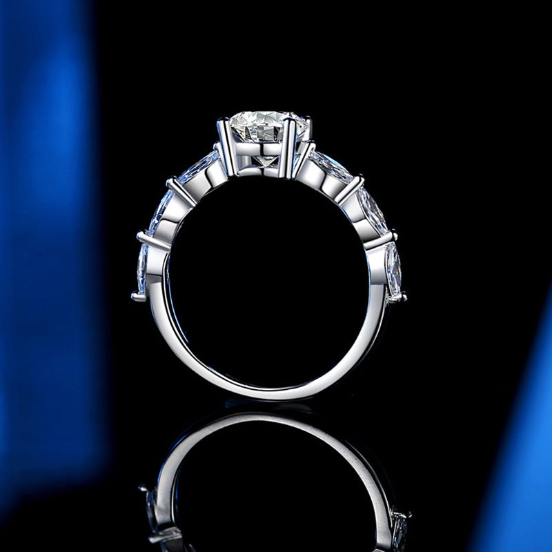 S925 Silver Morganite Rectangular shaped Elegant Shining Ring