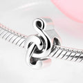 S925 Sterling Silver Music Symbol Beaded Pendant