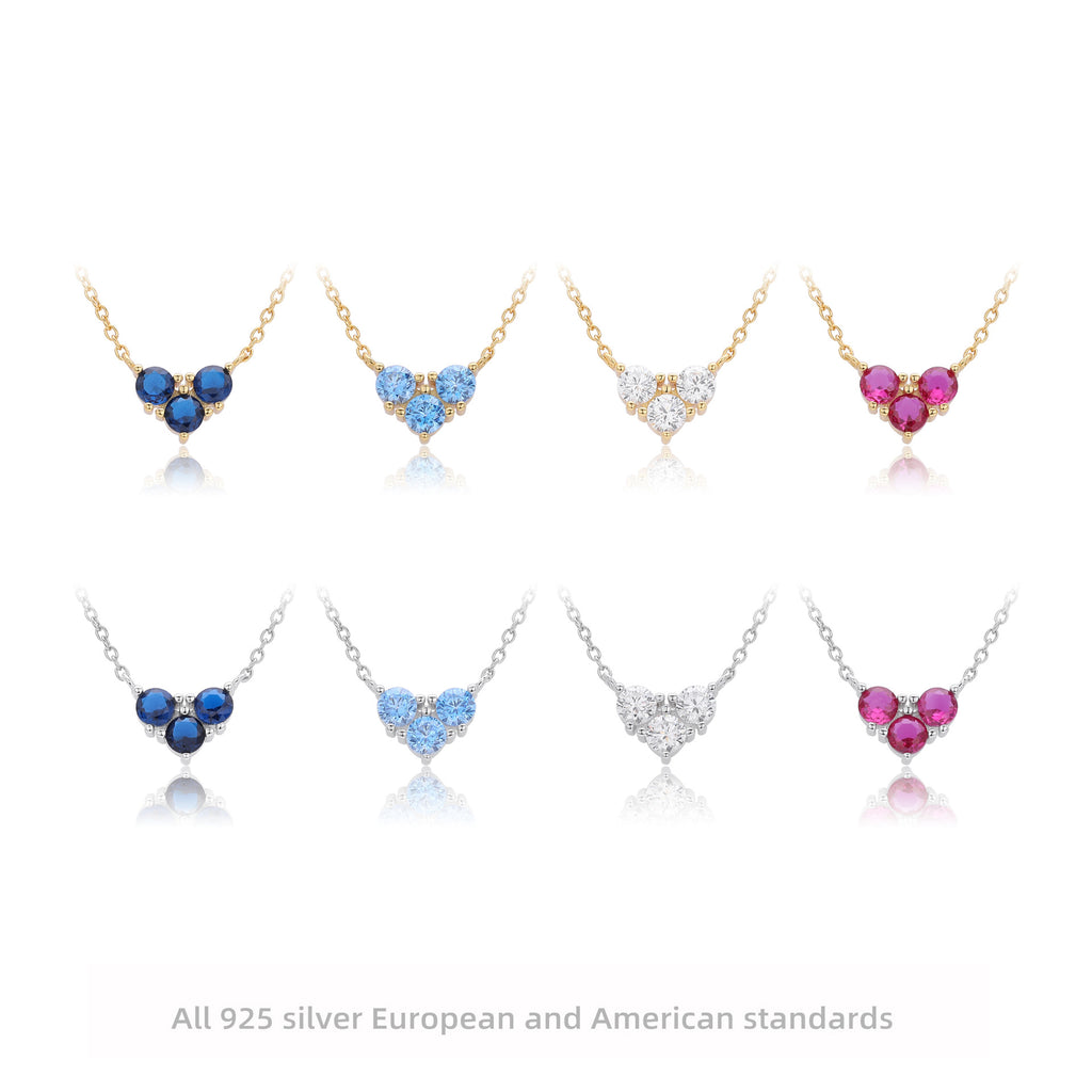 S925 Sterling Silver Niche Design Zirconia Necklace
