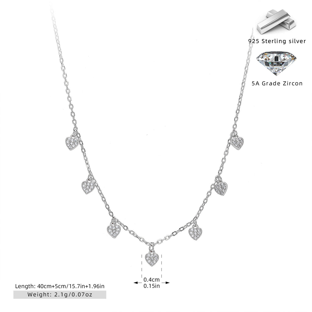 S925 pure silver zirconia ins exclusive necklace