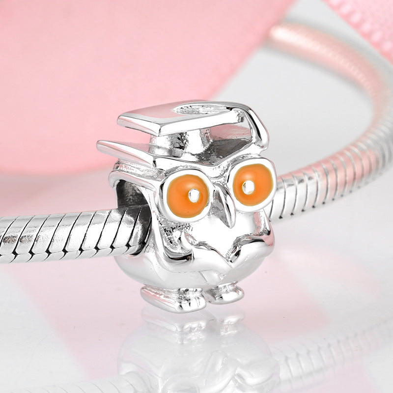 S925 Sterling Silver Big Eye Owl Pendant