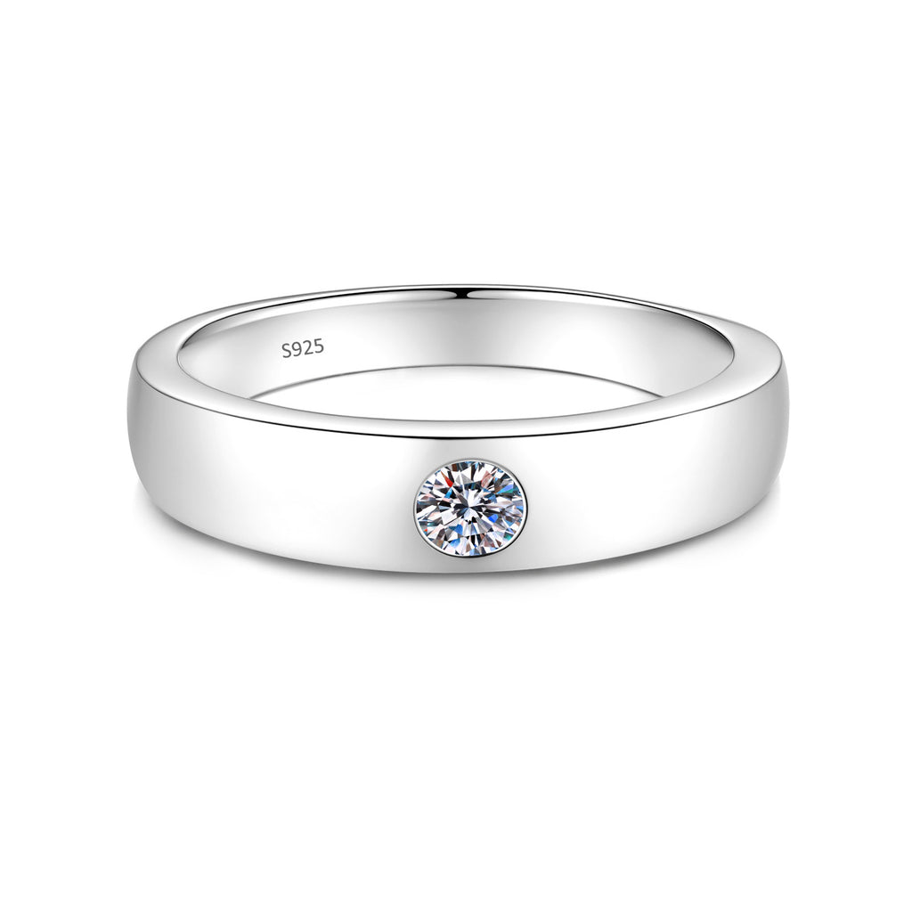 S925 Silver Moissanite Couple Rings