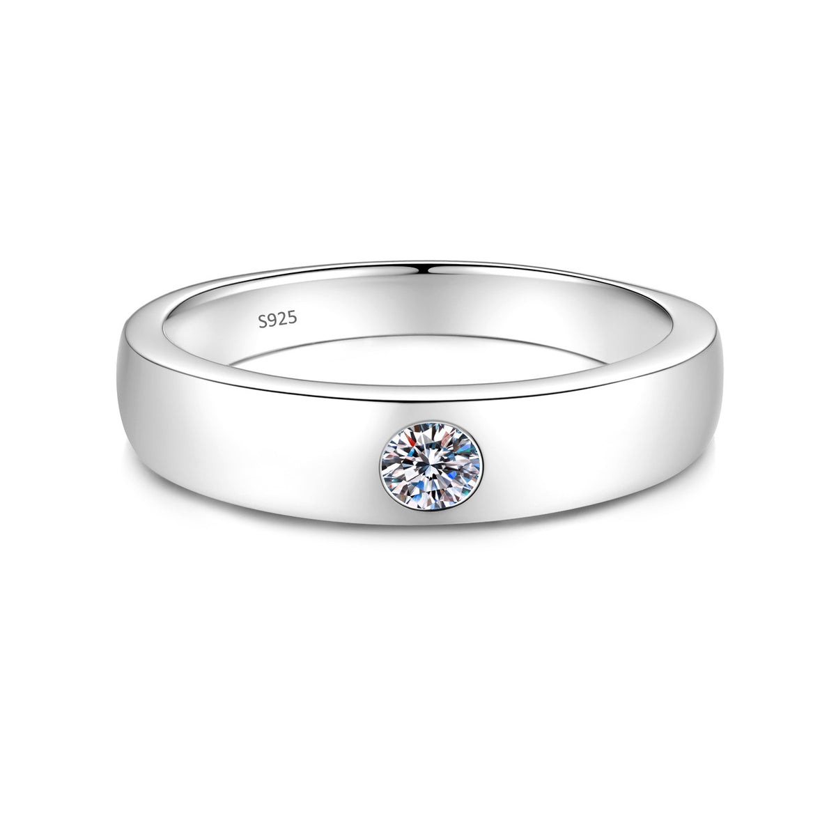S925 Silver Moissanite Couple Rings