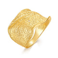 S925 Sterling Silver Gold Plated Brushed Pleated Ring