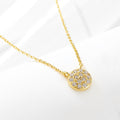 S925 Sterling Silver Classic round Micro Zircon-Inlaid Pendant Necklace