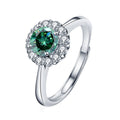 S925 Sterling Silver Moissanite Color Diamond Ring