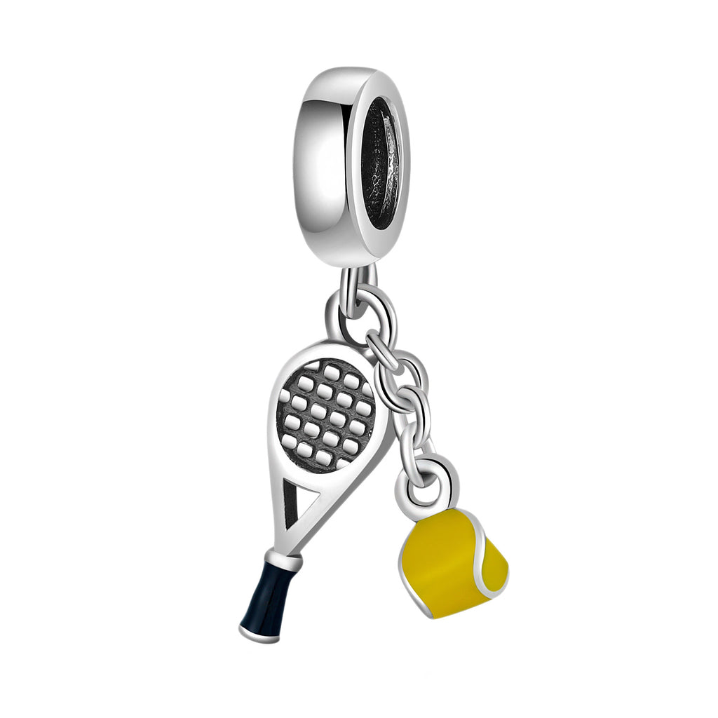 S925 Sterling Silver Tennis Rackets Pendant