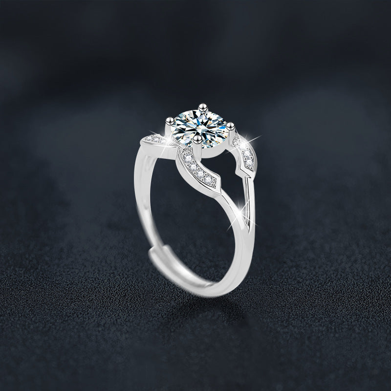 S925 Sterling Silver Moissanite Pairs of C Ring