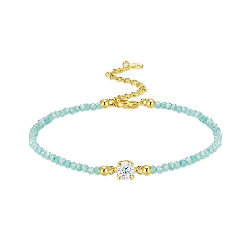 S925 Silver Gold-Plated Moissanite Bracelet (Non-Fading)