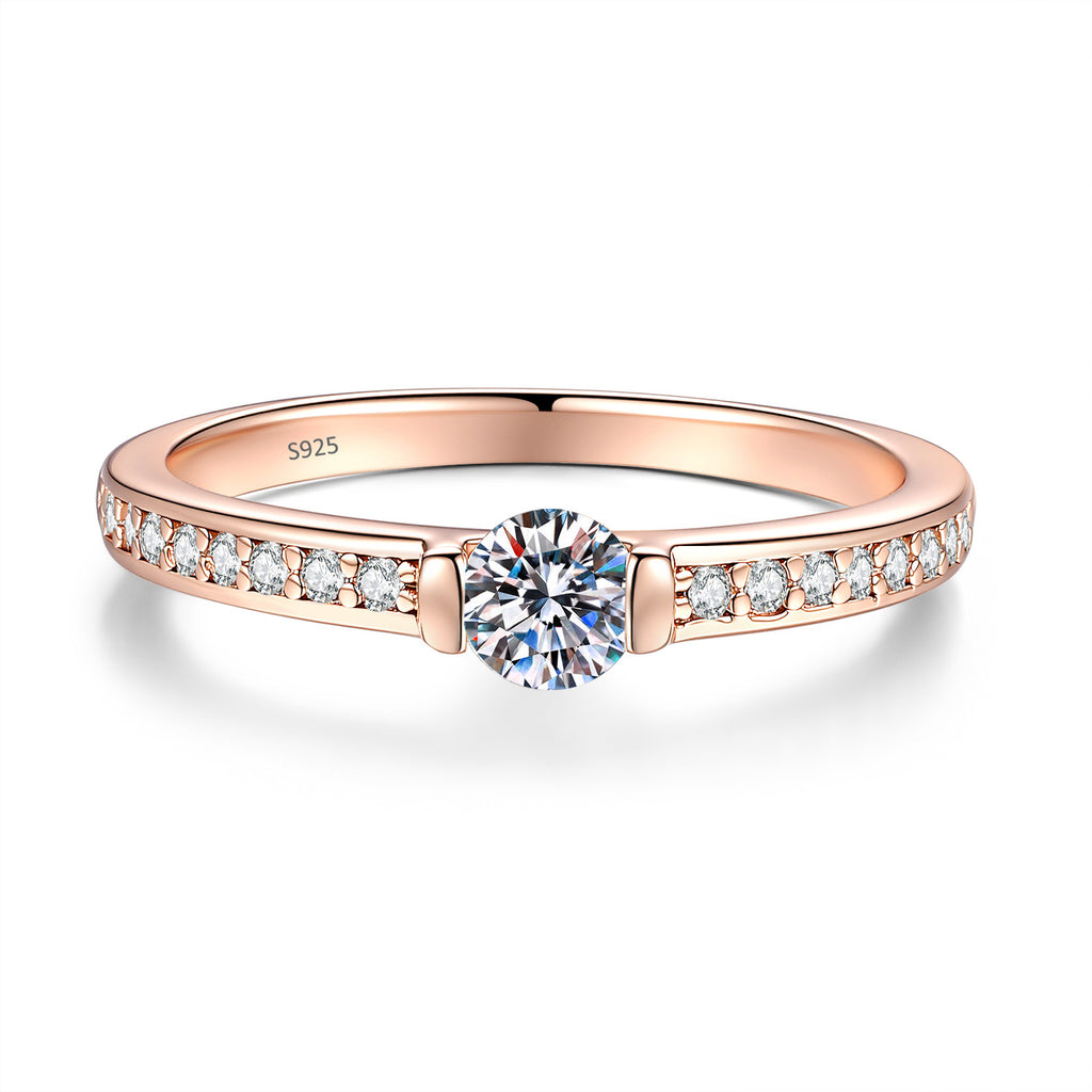 S925 Silver Micro-Pave Moissanite Ring