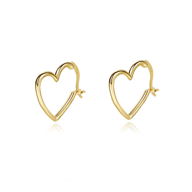 S925 Sterling Silver Heart Stud Earrings